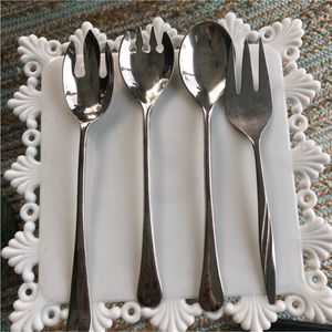 Italy Estate Silver Plate Stainless Serving Utensils